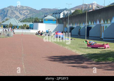 Penmaenmawr Beach Wales Stockfoto