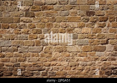 Steinmauer, Burgmauer, Sandsteinmauer, Steinmauern, Burgmauern, Sandsteinwände Stockfoto