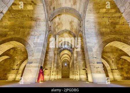 Caravanserai Innengalerie in Sultanhani. Seidenstraße. Türkei Stockfoto