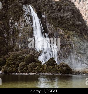 Lady Bowen Falls, Milford Sound, Neuseeland Stockfoto