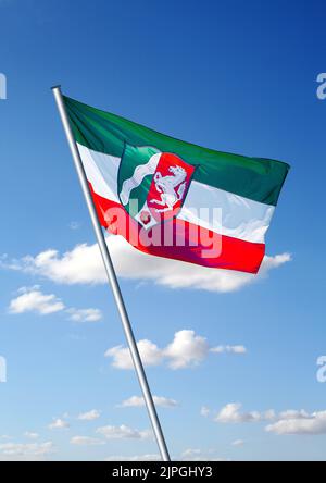 Flagge, Nordrhein-westfalen, Flaggen, Nordrhein-Westphalias Stockfoto