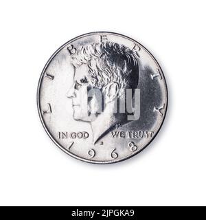In gott vertrauen wir, john f. kennedy, Halbdollar, in gott vertrauen wir Stockfoto