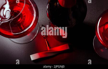 Alkohol, Rotwein, Alkohole, Rotweine Stockfoto