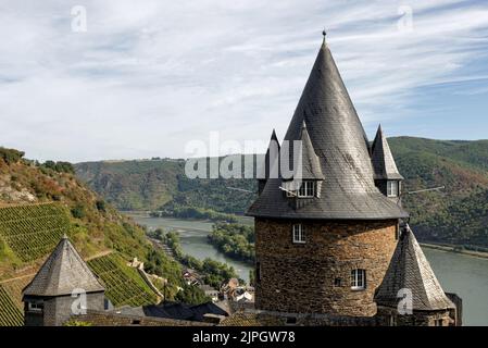 Burg stahleck, rheinburg, Schloss Stahlecks, rheinschlösser Stockfoto
