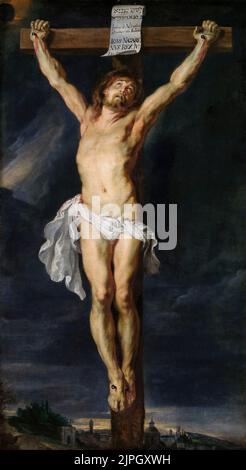 Christus am Kreuz, Ölgemälde auf Leinwand von Peter Paul Rubens, vor 1640 Stockfoto