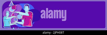 Zwei Kollegen Präsentieren Aktuelle Updates Zu Den Krutialen. Geschäftsleute Zeigen Neue Wichtige Ankündigungen. Führungskräfte, Die Über Die Aktuellen Relevanten Informationen Sprechen Stock Vektor