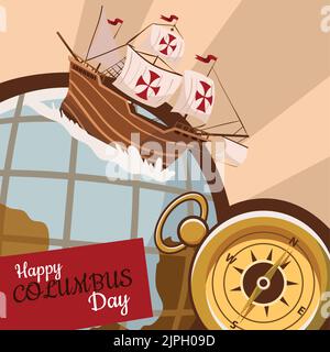 Happy columbus Day Poster Stock Vektor
