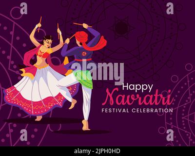 Happy Navratri Einladungskarte Stock Vektor