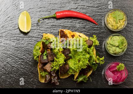 taco, mexikanische Küche, Carnitas, Tacos, mexikanische Küche, Mexikanisches Essen Stockfoto