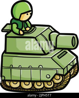 Eine Illustration eines grafisch gemalten Jungen im Tank auf dem weißen Hintergrund Stock Vektor