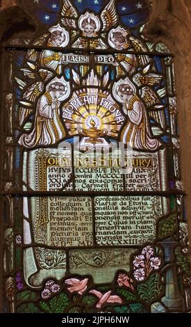 Stanbury Chapel Window, Buntglas, Innere der Hereford Kathedrale - 5 College Cloisters, Cathedral Close, HR1 2NG Stockfoto