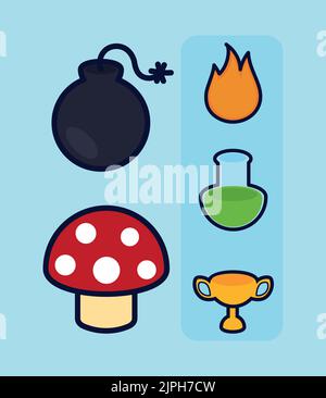 Symbole Pixelbilder Stock Vektor