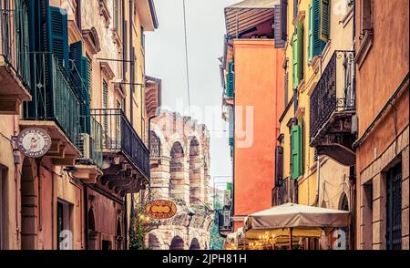 Paläste im historischen Zentrum von Verona Stadt- Venetien Region, Norditalien, Stadtbild von Verona Stadt - italien Stockfoto