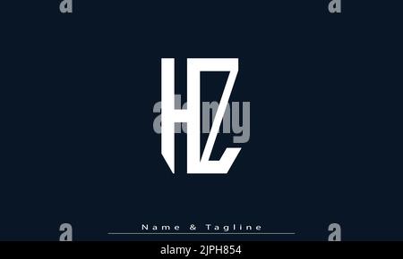 Alphabet Buchstaben Initialen Monogramm Logo HZ , ZH Stock Vektor