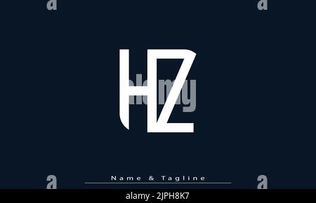 Alphabet Buchstaben Initialen Monogramm Logo HZ , ZH Stock Vektor