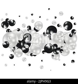 Eine Streuung von Perlen mit einem Schatten. Schönheit und Mode, Stil und Design. Stockfoto
