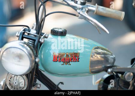 Italien, Lombardei, Treffen von Vintage-Motorrad, Bianchi Aquilotto Stockfoto