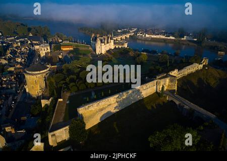 Frankreich, Indre-et-Loire (37), Amboise, Loire-Tal, das von der UNESCO zum Weltkulturerbe erklärt wurde, Schlösser im Loire-Tal, königliche Burg von Amboise Stockfoto