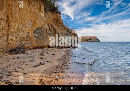 Der Strand von Calvert Cliffs. Maryland, USA, Maryland Stockfoto