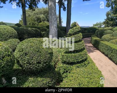 (C) Denis TRASFI/MAXPPP - à Vézac le 08-08-2022 - Les jardins de Marqueyssac - Buis du jardin taillés Stockfoto