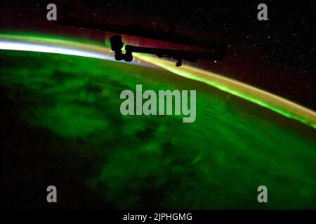 Aurora Borealis oder Polarlichter. Digitale Bildverbesserung durch die NASA Stockfoto