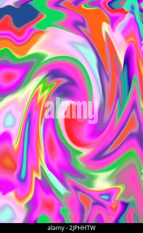 Illustration der künstlerischen verdrehten Spiralmuster in heißen rosa Farbton Stockfoto