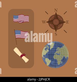 Set von columbus Tag Stock Vektor