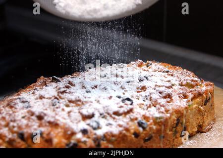 Puderzucker, Stollen, bestäuben, Puderzucker, Stollen, Bestäuber Stockfoto