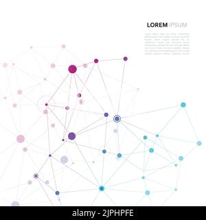 Abstrakte Verbindungsstruktur. Polygonaler Raumhintergrund mit verbindenden Punkten und Linien Stock Vektor