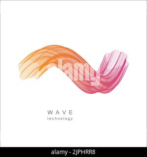 Abstrakter Wellenvektor mit glatter Farbe auf weißem Hintergrund. Kann für Kunstillustrationen verwendet werden Stock Vektor