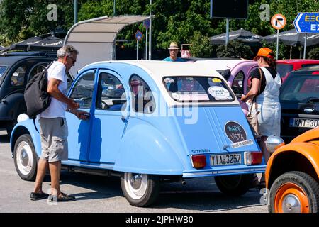 2CV, Kavala, Nordostgriechenland Stockfoto