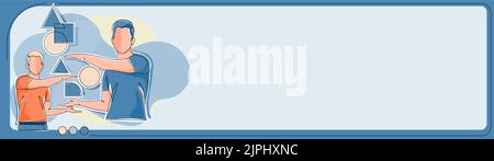 Zwei Kollegen Präsentieren Aktuelle Updates Zu Den Krutialen. Geschäftsleute Zeigen Neue Wichtige Ankündigungen. Führungskräfte, Die Über Die Aktuellen Relevanten Informationen Sprechen Stock Vektor