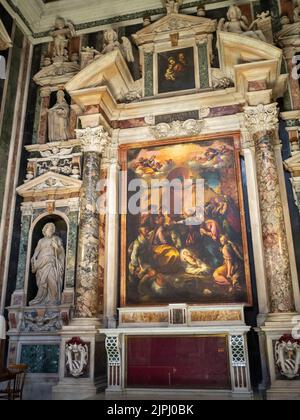 Kapelle der Geburt von Girolamo Imparato, Kirche Gesú Nuovo, Neapel Stockfoto