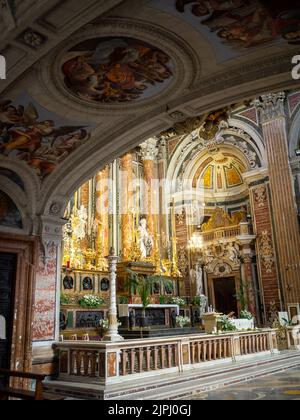 Gesú Nuovo Kirche Innenraum, Neapel Stockfoto