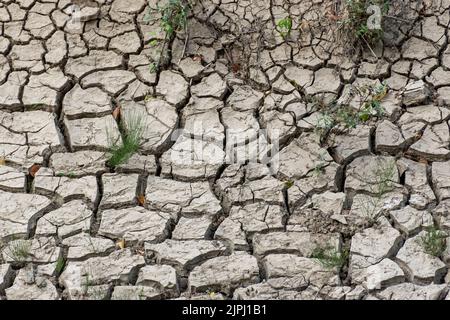 Trockene rissige Erde Stockfoto