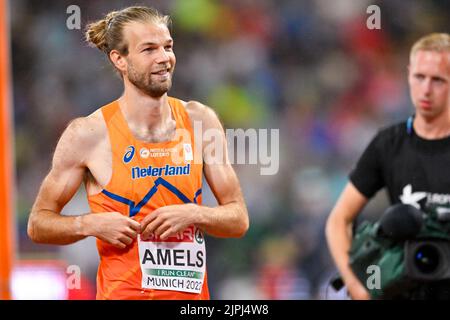 MÜNCHEN, DEUTSCHLAND - 18. AUGUST: Douwe Amels aus den Niederlanden startet im Männer-Hochsprung bei der Europameisterschaft München 2022 im Olympiastadion am 18. August 2022 in München (Foto: Andy Astfalck/BSR Agency) Stockfoto