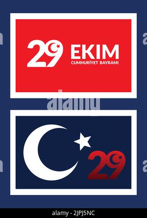 Ekim Cumhuriyet Bayrami, Banner Stock Vektor