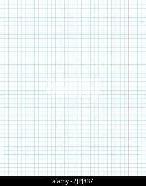 Standard-Schulbuch eine Seite im Quadrat für Mathematik mit den roten Feldern Stock Vektor