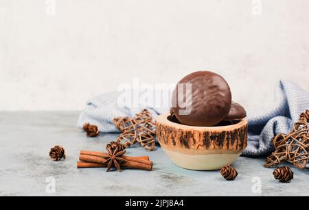 Nürnberg elisen Lebkuchen, traditionelle deutsche Schokolade überzogene weihnachtsbonbons Stockfoto