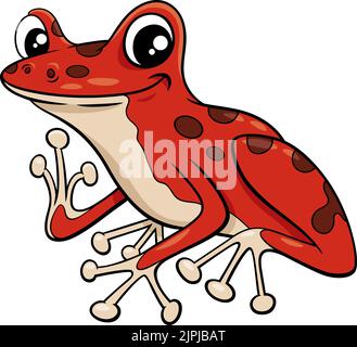 Cartoon Illustration von Gift Dart Frosch Comic Tier Charakter Stock Vektor