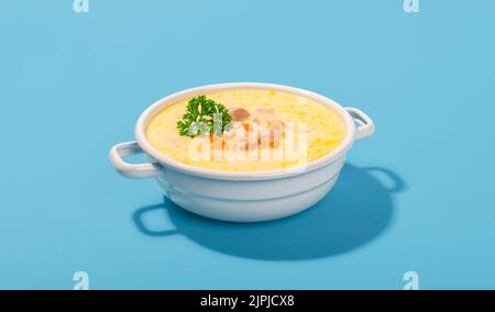 Suppe, Avgolemono, Suppen Stockfoto