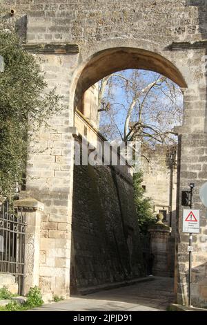 Carovigno, Italien. Außenansicht des Schlosses aus dem 14.. Jahrhundert (Il Castello Dentice di Frasso). Stockfoto