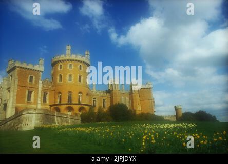 Schloss Belvoir im Frühling Stockfoto