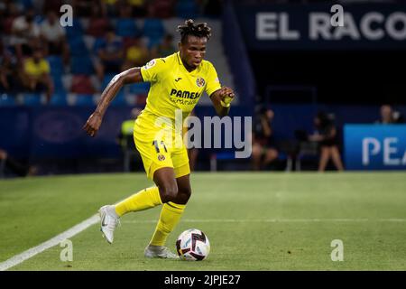 Villarreals Samuel Chimerenka Chukwueze während DES PLAYOFF-LEAGUE-Spiels zwischen Villarreal CF und der Split von der Chajduk im Stadion Ciutat de Valencia. Foto von Jose Miguel Fernandez /Alamy Live News ) Stockfoto