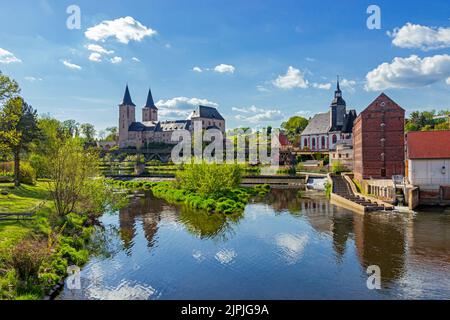 rochlitz, zwickauer mulde, rochlitzs, zwickauer Muldes Stockfoto