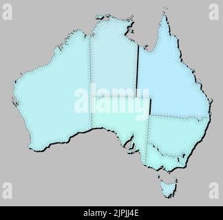 Karte von Australien mit isolierten Staaten Stock Vektor