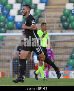 Windsor Park, Belfast, Nordirland, Großbritannien. 04 August 2022. UEFA Europa League Dritte Qualifikationsrunde (erste Etappe) – Linfield gegen FC Zürich. Fußballspieler im Einsatz FC Zürich Fußballspieler Mirlind Kryeziu (31). Stockfoto