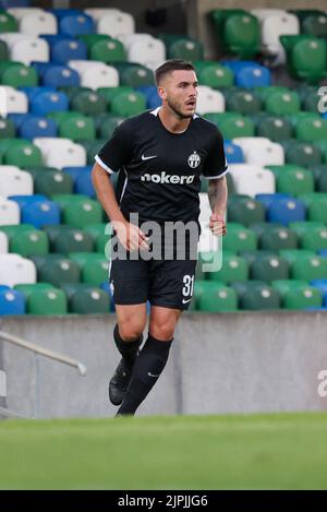 Windsor Park, Belfast, Nordirland, Großbritannien. 04 August 2022. UEFA Europa League Dritte Qualifikationsrunde (erste Etappe) – Linfield gegen FC Zürich. Fußballspieler im Einsatz FC Zürich Fußballspieler Mirlind Kryeziu (31). Stockfoto