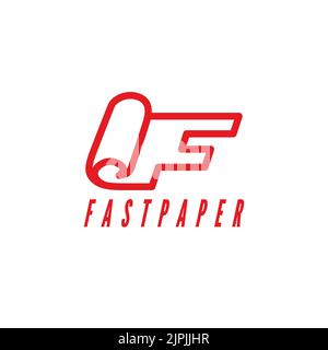Ein kreatives Logo mit „Fast Paper“-Text auf weißem Hintergrund Stock Vektor