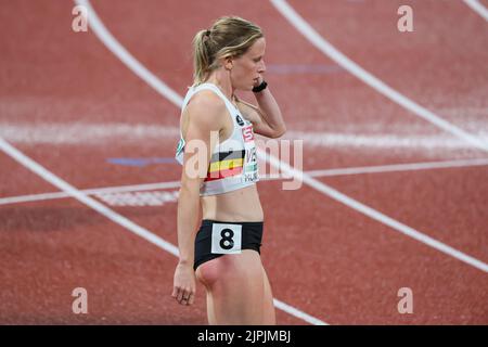 München, Deutschland. 18. August 2022. Die Belgierin Imke Vervaet, aufgenommen während des Halbfinales des Frauen-200m-Rennens am 8. Tag der Leichtathletik-Europameisterschaft, in München 2022, Deutschland, am Donnerstag, den 18. August 2022. Die zweite Auflage der Europameisterschaften findet vom 11. Bis 22. August statt und umfasst neun Sportarten. BELGA FOTO BENOIT DOPPAGNE Kredit: Belga Nachrichtenagentur/Alamy Live News Stockfoto